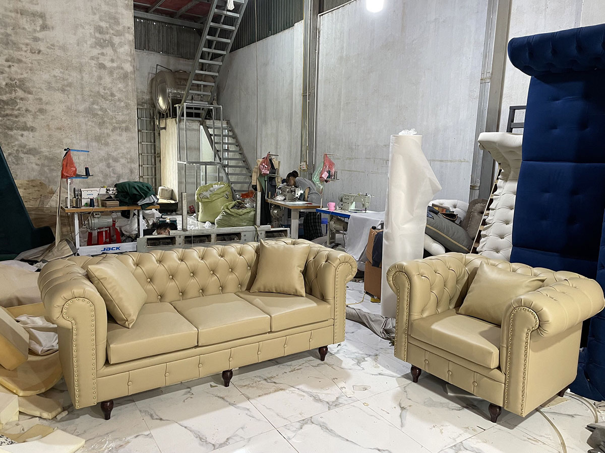 sofa bọc nỉ tân cổ điển sang trọng giá rẻ